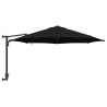 Parasol mural avec LED noir, 248 cm 