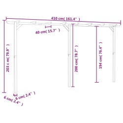 Pergola de jardin 410 x 40 x 203 cm Bois 