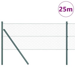 Clôture hexagonale verte 0,6x25 m acier 