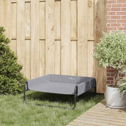 Lit pour chien surélevé Gris clair L tissu Oxford et acier 