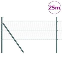 Ensemble de clôture 2 pcs Vert forêt Acier avec peinture en poudre 