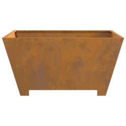 Foyer carré 80x80x40 cm en acier weathering 