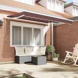 Tissu de remplacement pour auvent pour cadre de 3.5x2 m marron 