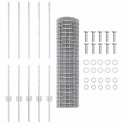 Clôture Euro avec 10 Poteaux Argent 1x10 m Acier 