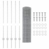 Clôture Euro avec 10 Poteaux Argent 1x10 m Acier 