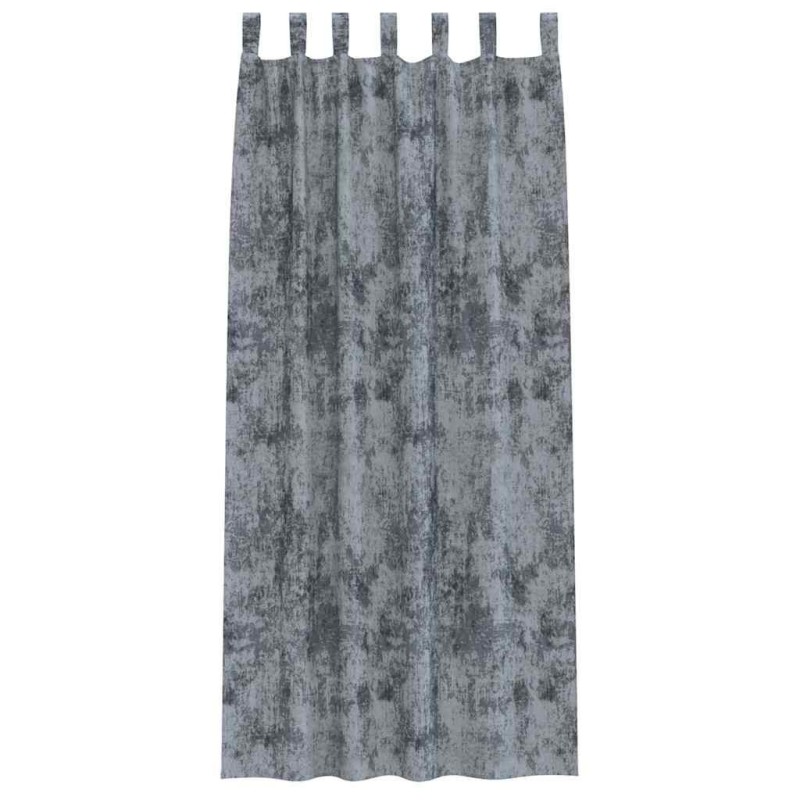 Rideaux en velours 2 pièces avec œillets gris argenté 245 x 140 cm 