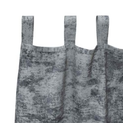 Rideaux en velours 2 pièces avec œillets gris argenté 245 x 140 cm 