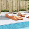 Chaise longue cire marron 205x70x31,5 cm bois massif de pin 