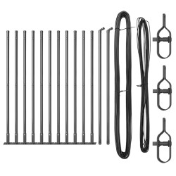 Ensemble de pieux de clôture 13 pcs Gris Ø32mm 160 cm Béton 