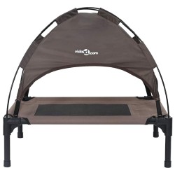 Lit pour chien surélevé Marron Métal 76 x 62 x 70.5 cm Pliable 