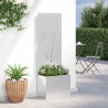 Jardinier avec Panneau Décoratif Argenté 50 x 140 cm 