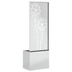 Jardinier avec Panneau Décoratif Argenté 50 x 140 cm 