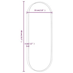 Miroir mural Noir 15x40 cm Ovale 