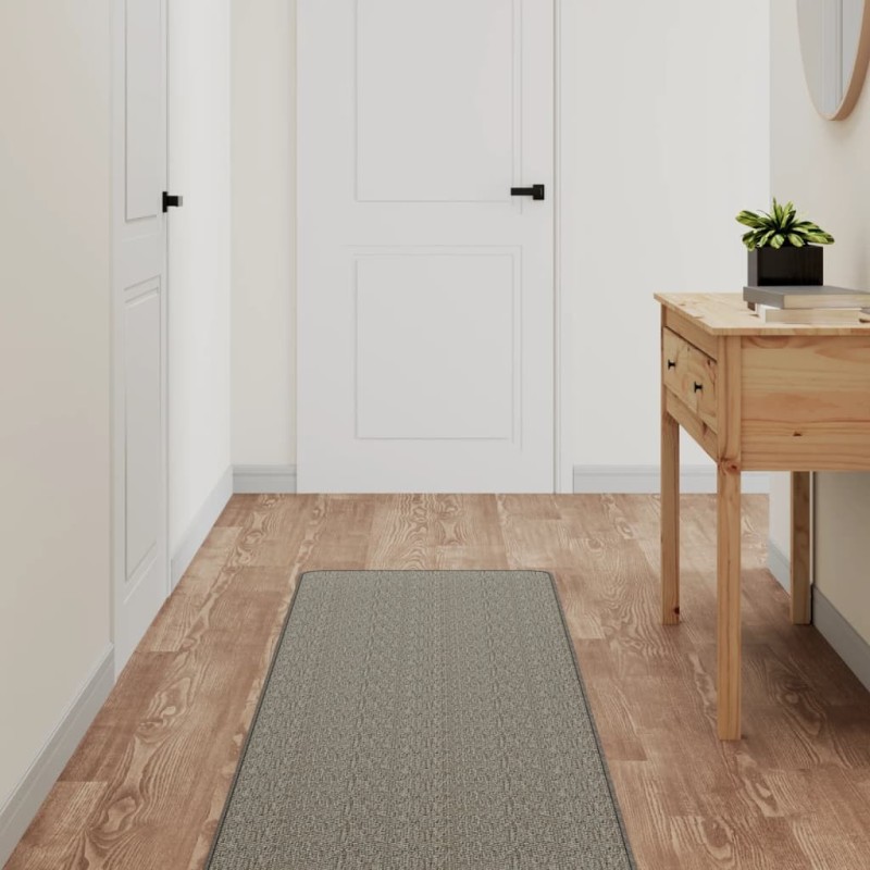 Tapis de couloir aspect sisal argenté 50x150 cm 