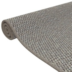 Tapis de couloir aspect sisal argenté 50x150 cm 