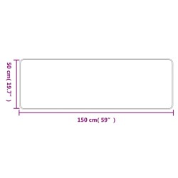Tapis de couloir aspect sisal argenté 50x150 cm 