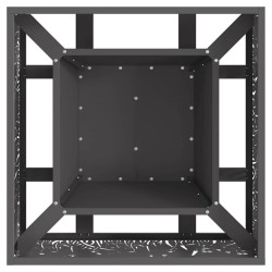 brasero carré noir 60x60x30 cm en acier 