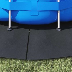 Tapis de sol de piscine noir Ø 244 cm, en tissu non tissé, rond. 