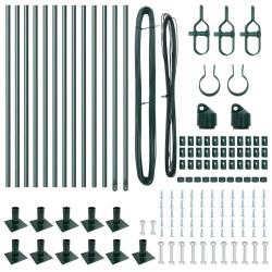 Set de Poteaux de Clôture 13 pcs Vert Ø32mm 110 cm Béton 
