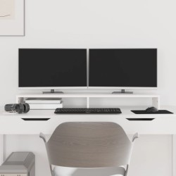 Support de moniteur Blanc 100x27x10 cm Bois de pin solide 