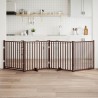 Barrière pour chiens avec porte 4 panneaux bois de sapin massif 