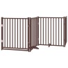 Barrière pour chiens avec porte 4 panneaux bois de sapin massif 