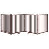 Barrière pour chiens avec porte 4 panneaux bois de sapin massif 
