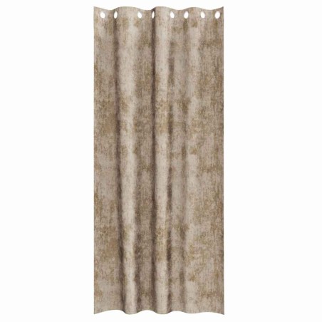 Rideaux en velours 2 pcs avec œillets Champagne 245 x 140 cm 