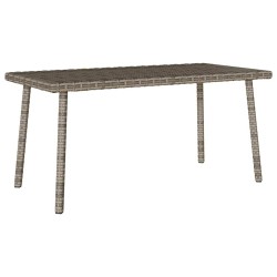 Table basse de jardin rectangulaire gris 80x40x37 cm rotin 