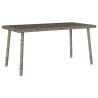 Table basse de jardin rectangulaire gris 80x40x37 cm rotin 