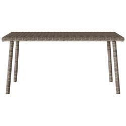 Table basse de jardin rectangulaire gris 80x40x37 cm rotin 