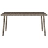 Table basse de jardin rectangulaire gris 80x40x37 cm rotin 