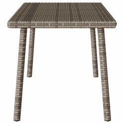 Table basse de jardin rectangulaire gris 80x40x37 cm rotin 