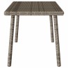 Table basse de jardin rectangulaire gris 80x40x37 cm rotin 