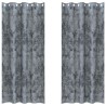 Paire de rideaux en velours 2 pièces avec œillets gris argent, 245 x 140 cm 