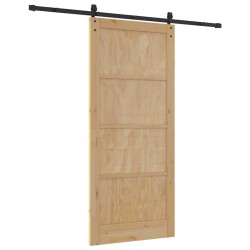 Porte Coulissante avec Kit de Quincaillerie 93x211 cm Bois Solide en Pin 