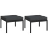Tabourets de jardin et coussins gris lot de 2 60x60x35 cm acier 