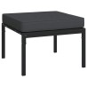Tabourets de jardin et coussins gris lot de 2 60x60x35 cm acier 