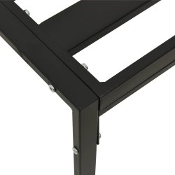 Tabourets de jardin et coussins gris lot de 2 60x60x35 cm acier 