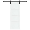 Porte coulissante avec quincaillerie blanche 78x211 cm en bois massif de pin 