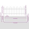 Clôture de jardin blanche avec arc, 8,5x0,8 m, en acier 