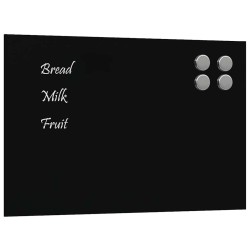 Tableau noir magnétique mural Noir 40x30 cm Verre trempé 