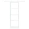 Porte coulissante avec kit de quincaillerie blanche 83x232 cm en bois massif de pin 