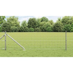 Clôture Euro avec 13 poteaux en pointe 0,4 x 25 m en acier galvanisé 