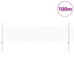 Clôture en fil soudé avec 5 poteaux Argent 0,5x100 m Acier 
