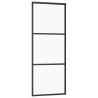Porte coulissante kit de quincaillerie noir 76x205 cm verre ESG 