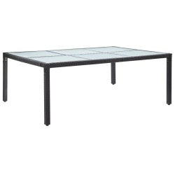 Table à dîner d'extérieur Noir 200x150x74 cm Résine tressée 
