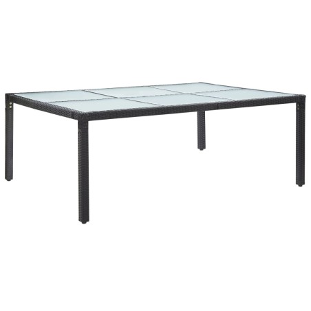 Table à dîner d'extérieur Noir 200x150x74 cm Résine tressée 