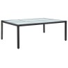 Table à dîner d'extérieur Noir 200x150x74 cm Résine tressée 