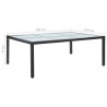 Table à dîner d'extérieur Noir 200x150x74 cm Résine tressée 